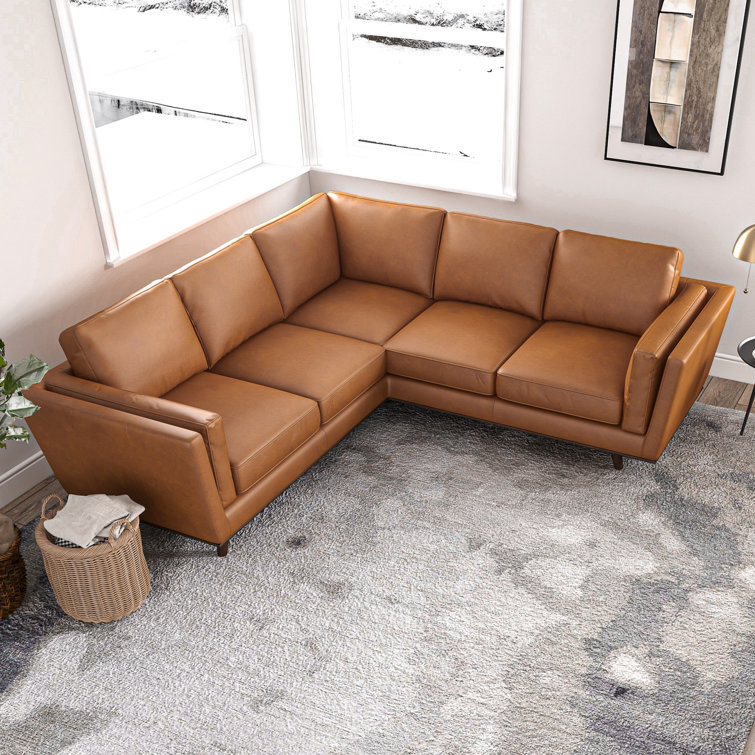 Wayfair leather online sectional